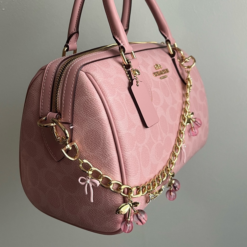 Pink Cherries Purse Charm - Picture 3 of 5